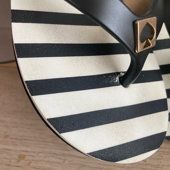 Kate Spade ♠️ Black/White Women Slide Slippers - SZ 5-6 - Picture 9 of 14
